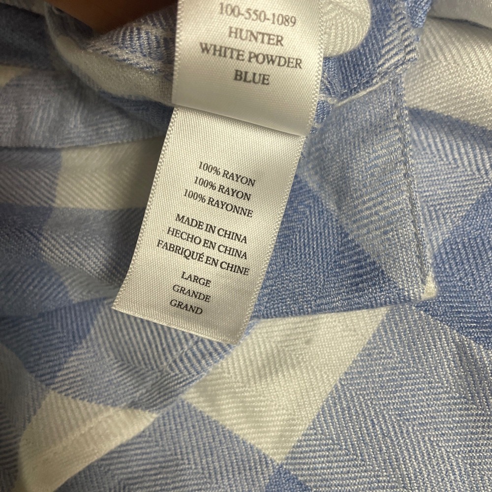 Rails Hunter Shirt Large White Powder Blue Plaid Coastal Preppy Button Down - Picture 6 of 10